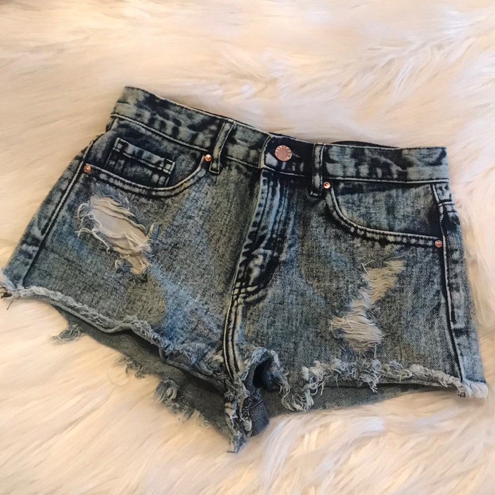 High waisted jean shorts